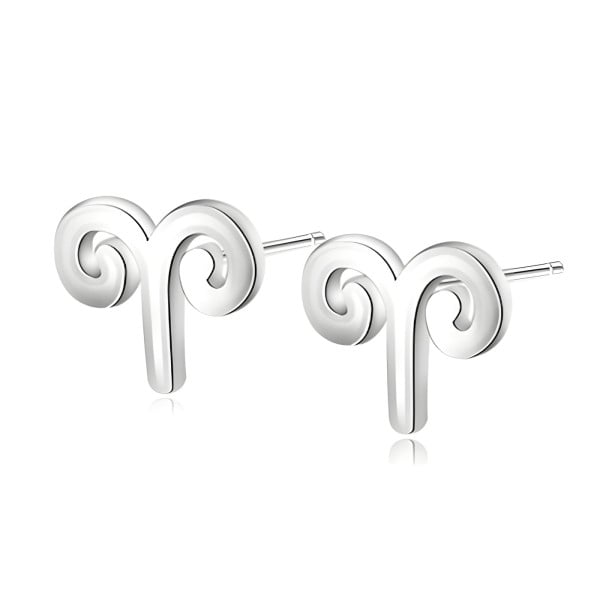 Sterling Silver Stud Earrings Zodiac Capricorn