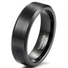 Men's Tungsten Band Ring with Brushed Finish Center
