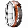 Personalized ring men's ring tungsten wood varnish arrow