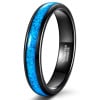 Bague personnalisee anneau homme femme tungstene turquoise