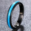Bague personnalisee anneau homme femme tungstene turquoise