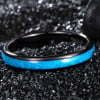 Personalized ring for men and women in tungsten turquoise