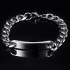 Customizable black men's steel curb bracelet