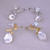 Boucles d'oreilles argent perles baroques feuilles