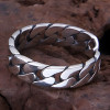 925 silver adjustable open braid chain ring