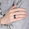 Fede nuziale in ceramica nera a pennello personalizzabile