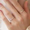 Anillo de mujer de 3 anillos de plata y circonitas.