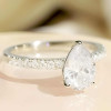 Anello di fidanzamento in argento da donna con zirconio goccia d'acqua 3 colori