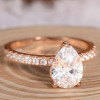 Anello di fidanzamento in argento da donna con zirconio goccia d'acqua 3 colori