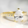 Anello di fidanzamento in argento da donna con zirconio goccia d'acqua 3 colori