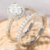 Anello di fidanzamento da donna doppio anello in argento zirconio ovale 3 colori