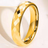 Personalized ring wedding band tungsten ring faceted gold plate