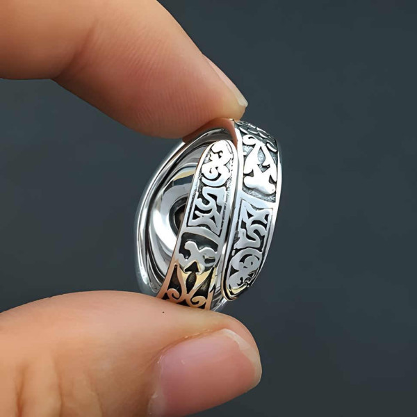 Bague Chevalière Homme - Argent Massif 925 Avec Zircon Rouge - Style Casque - Bijou Sterling Silver