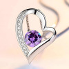 Colgante collar corazón plata circonio
