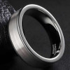 Anello da uomo anello in tungsteno nero linea pennello personalizzabile