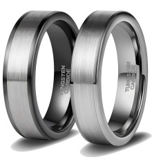 Men's ring black tungsten ring customizable brush line