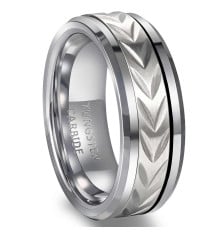 Men's Ring Tungsten Ring Groove Tire Cog Design