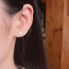 925 silver stud earrings with black four-leaf clover