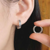 Men's Sterling Silver chain Hoop Earrings