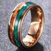 Bague personnalisee plaquee or rose tungstene bois opale