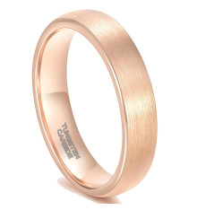 Bague mariage personnalisee alliance tungstene brossee or rose