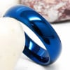 Men's Blue Dome Tungsten Band Ring