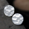 Sterling Silver round stud earrings with hammered finish