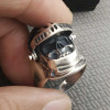Men's sterling silver helmet knight medieval cross ring