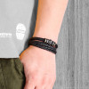 Celtic multi cord braided leather bracelet with steel clasp