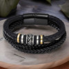 Bracciale celtico multicorda in pelle intrecciata con chiusura in acciaio