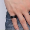 Anello personalizzato in tungsteno spazzolato nero opaco