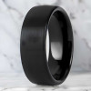 Bague personnalisee alliance tungstene noir mat brosse