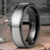 Men's ring black tungsten ring customizable brush line