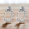 Silver dragon hoop earrings for men and women zodiac