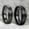 Bague mariage homme tungstene brosse personnalisable