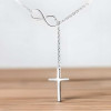 Ciondolo collana croce infinita in argento rodiato