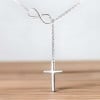 Pendentif collier argent rhodie infini croix