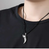 Pendentif homme argent dent canine tete loup