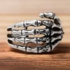 Men's Stainless Steel Polished Skeleton Hand Ring