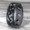 Bague homme anneau chaine cuba acier