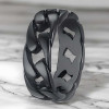 Men's ring with Cuban steel chain ring