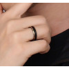 Fede nuziale in tungsteno con pennello nero personalizzabile