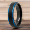 Fede nuziale in tungsteno con pennello nero personalizzabile