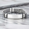 Personalisiertes Panzerarmband aus Stahl mit individueller Gravur, verstellbar