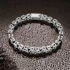 Men's Sterling Silver Braided Chain Celtic Biker Bracelet