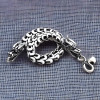 Men's solid silver double-headed dragon bracelet