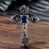 Men's Sterling Silver Celtic Cross Zirconia Inlay Pendant