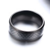 Men's Black Titanium Brushed Grooved Band Ring