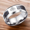 Personalized ring for men steel carbon fiber tree of life