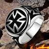 Men's Maltese Cross Stainless Steel Signet Ring